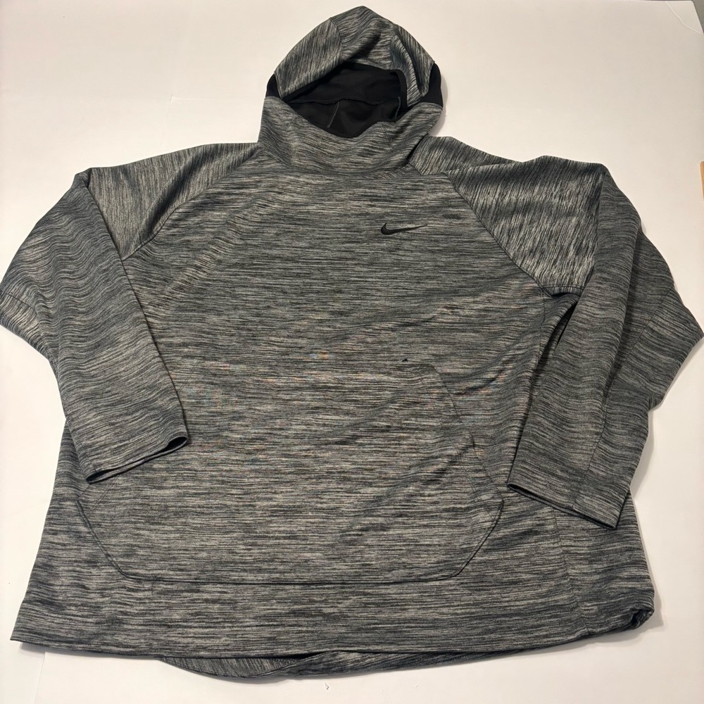 Nike Men's Spotlight Basketball Pullover Hoodie- Black/Heather Gray - XXL